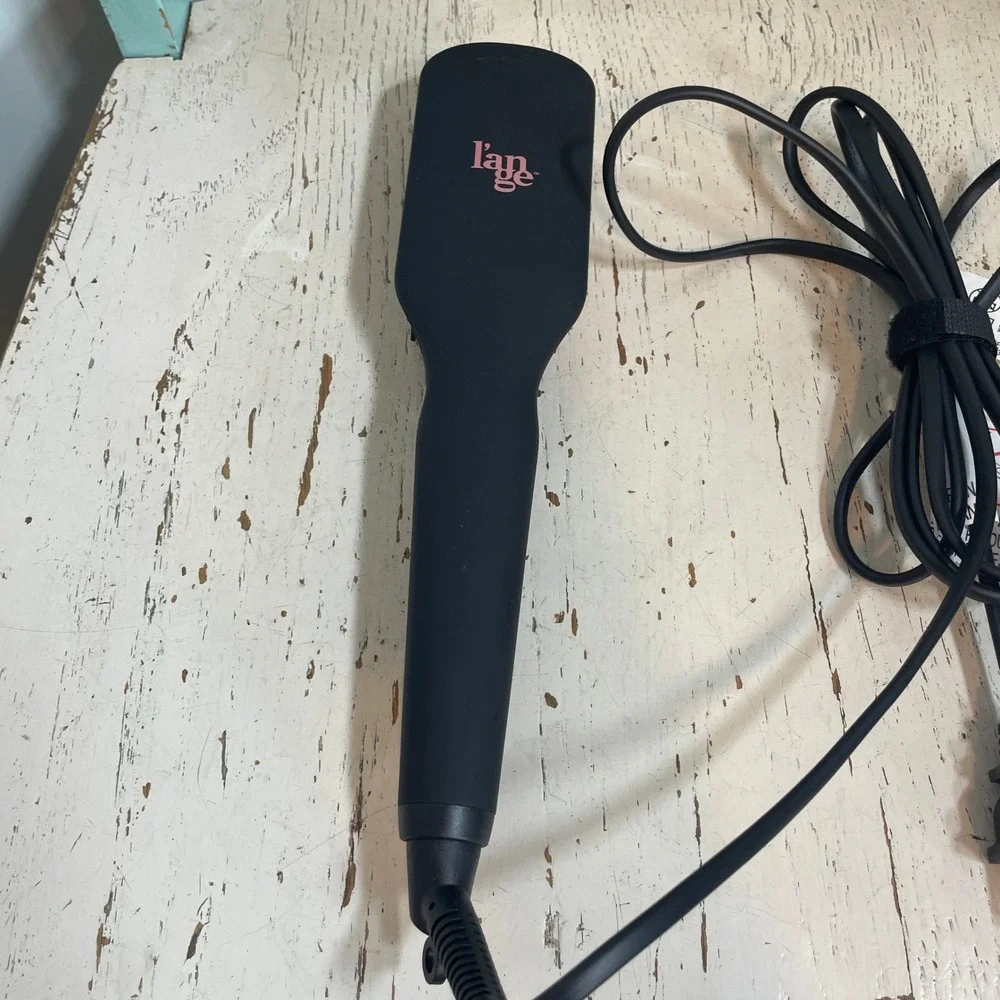 L'ange Le Vite Hair Straightening Brush Black Rose Gold Ceramic Heated Brush